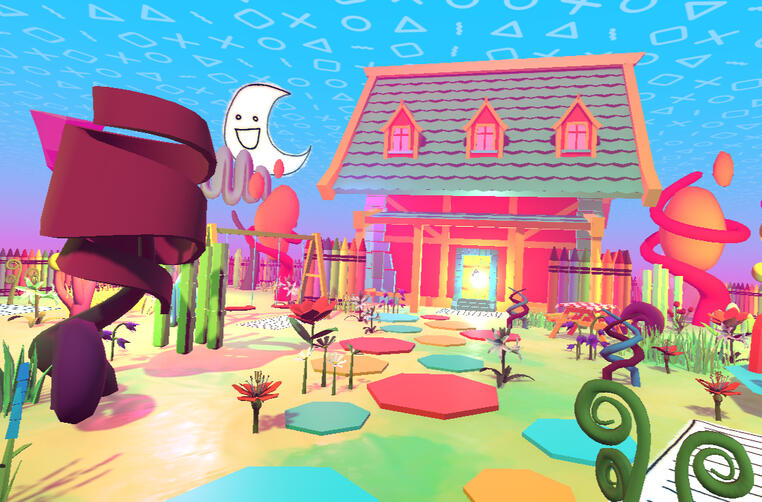 Exterior of the pad, in a paradoxical day-night.