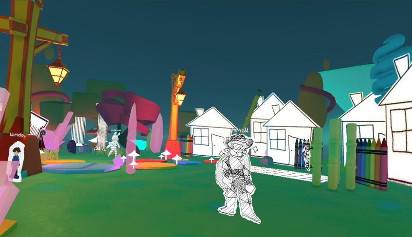 A crayonful village.