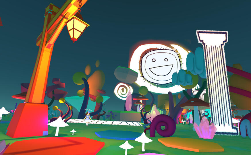 A clearing in the woods near the spawn.