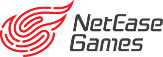 A logo with a red thumbprint pattern on a stylized flame, next to text saying "NetEase Games".
