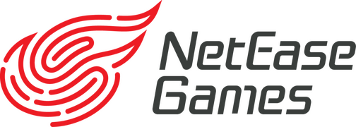 A logo with a red thumbprint pattern on a stylized flame, next to text saying "NetEase Games".